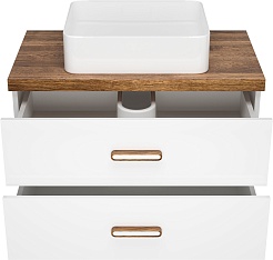 Brevita Тумба с раковиной Krona 80 белая – фотография-3